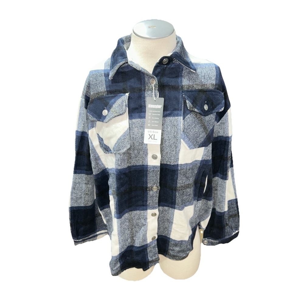 Himosyber Flannel Sweater XL Womens button down Shacket